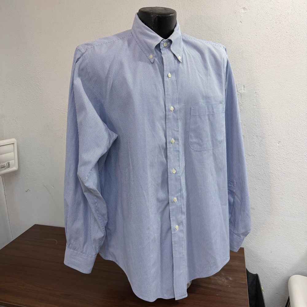 Brooks Brothers Button Down Shirt Men 16-34 Blue Stripe OCBD 90s Y2K USA